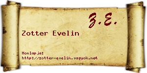 Zotter Evelin névjegykártya